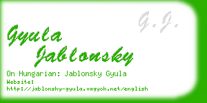 gyula jablonsky business card